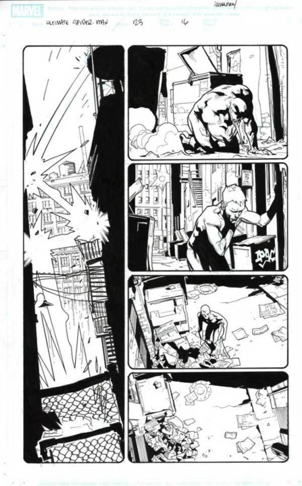 Ultimate Spider-Man #123 p.16 by Wade von Grawbadger