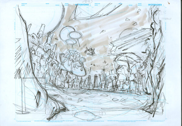 Harley Quinn Double Page Spread Prelim by John Timms