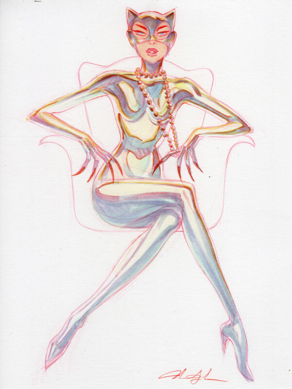 Catwoman in Pearls by Mindy Lee