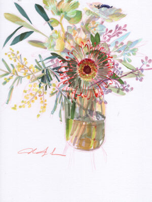 Flowers in Vase by Mindy Lee