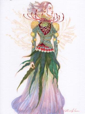 Woman with Flower Jacket by Mindy Lee