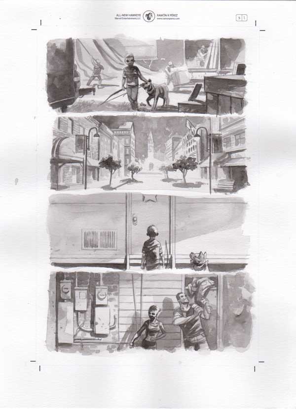 All-New Hawkeye #5 p.01 by Ramon Perez