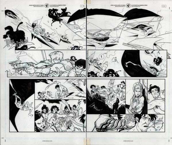 John Carter: The Gods of Mars #1 p.18-19 by Ramon Perez