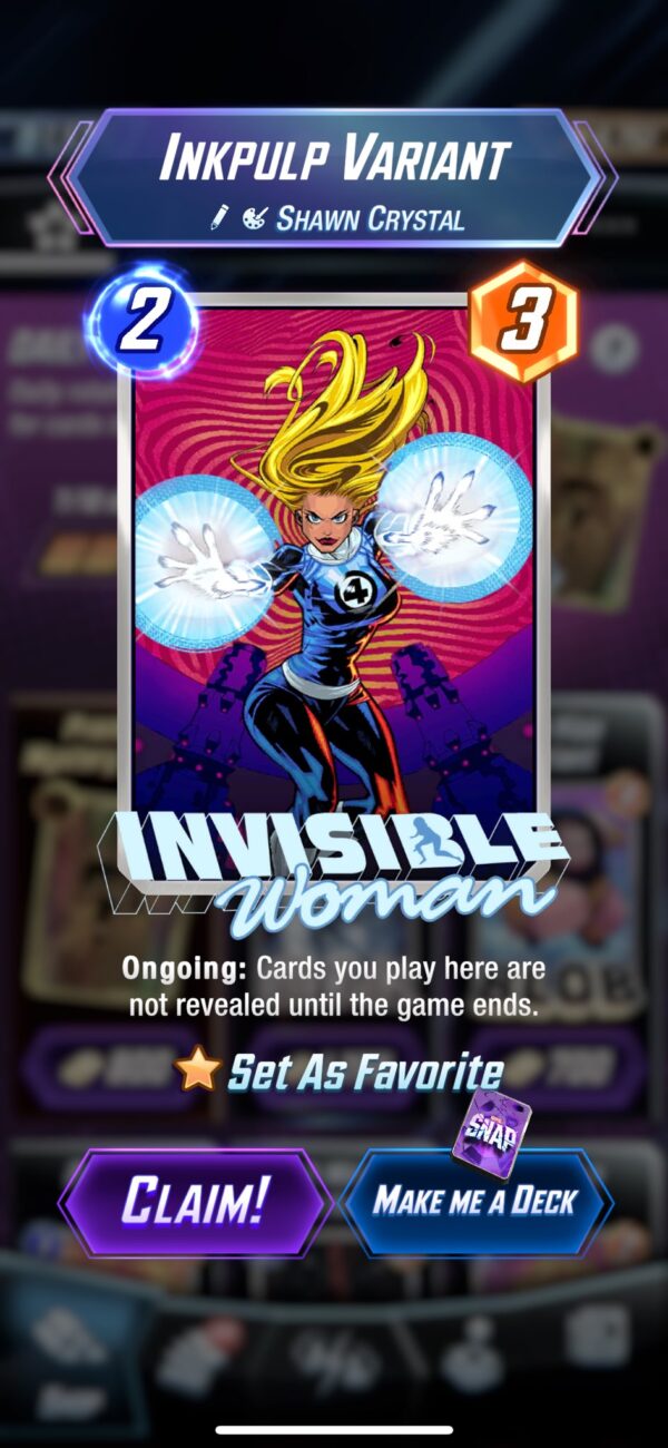 Marvel SNAP! THE INVISIBLE WOMAN by Shawn Crystal - Image 2