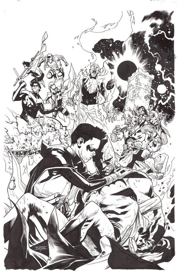 Batman vs Robin #5 Cover by Mahmud Asrar