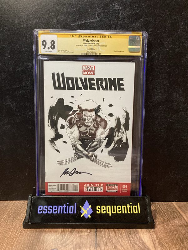 9.8 Wolverine #1 Sketch Cover signed and sketch by Rafael Albuquerque