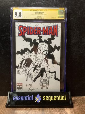 9.8 Spider-Man #1 Sketch Cover signed and sketch by Rafael Albuquerque