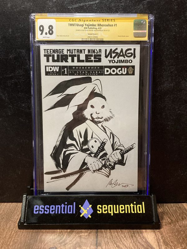 9.8 TMNT/Usagi Yojimbo: Wherewhen #1 Sketch Cover signed and sketch by Rafael Albuquerque