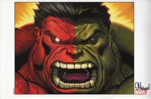 Red/ Green Hulk Print by Jeph Loeb and Ed McGuinness