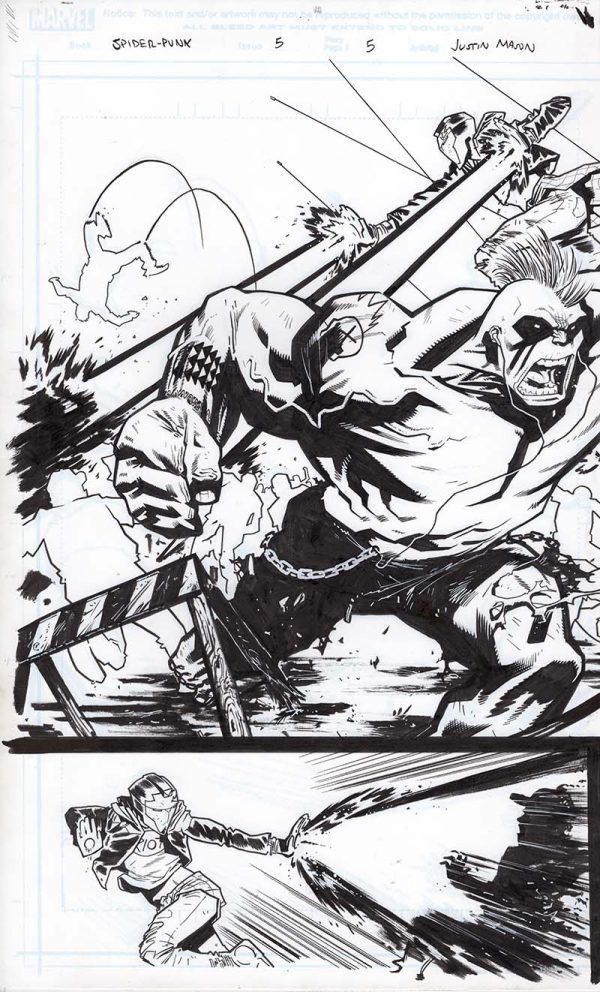 Spider-Punk #5p. 5-10 Six Page Spread by Justin Mason - Image 2