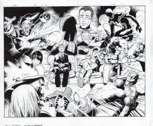 The Amazing Spider-Man 65 DEATHS Page 11-12 Double Page Spread by Wade von Grawbadger